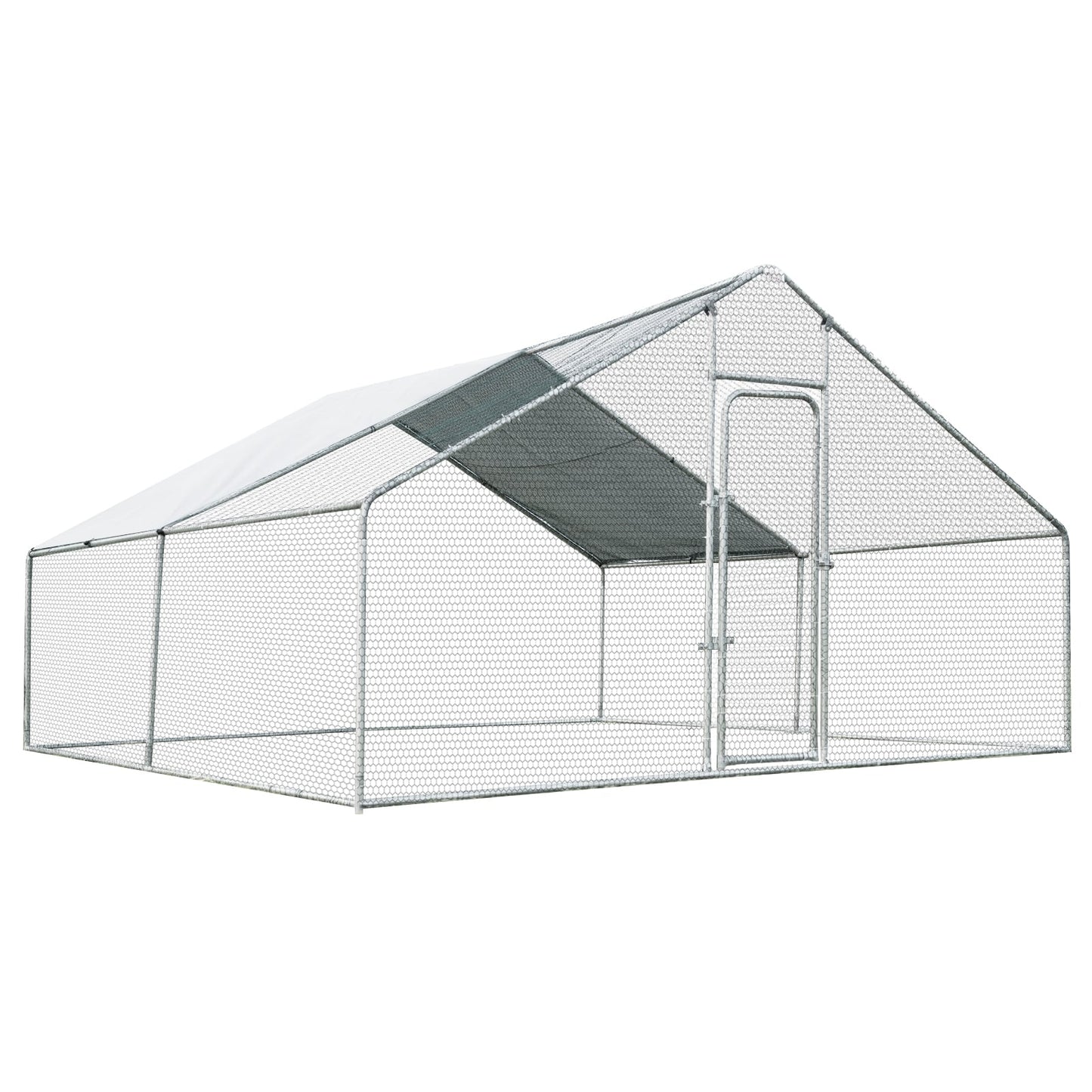 13 x 13 Feet Walk-In Chicken Coop, Waterproof Cover, White Chicken Coops White at Gallery Canada