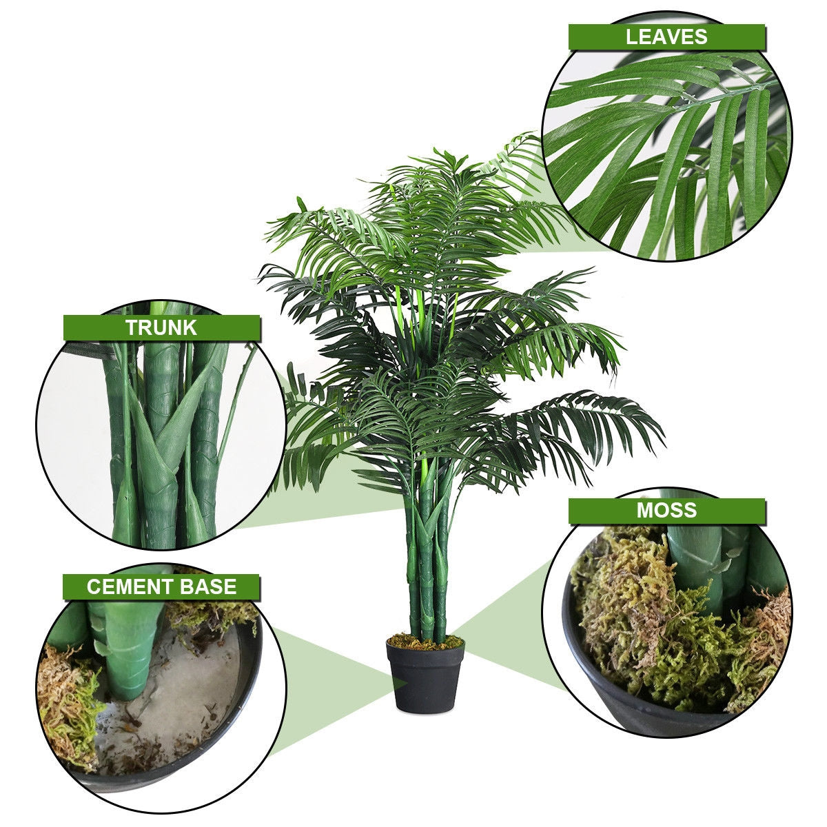 3.5 Feet Artificial Areca Palm Silk Tree, With Basket, Green Faux Plants at Gallery Canada