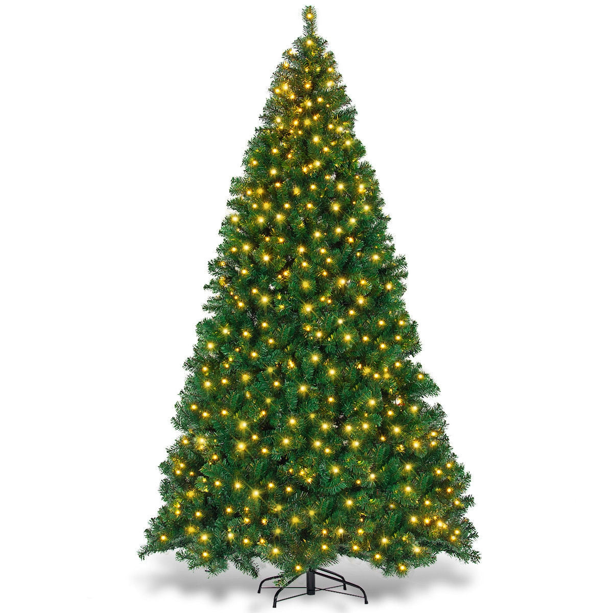 9 Feet Pre-Lit PVC Artificial Christmas Tree, 700 LED Lights, Green Christmas Tree at Gallery Canada