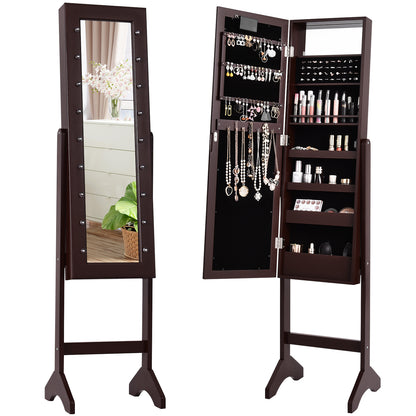 Mirrored Jewelry Cabinet Armoire Organizer, Brown Jewelry Armoires at Gallery Canada