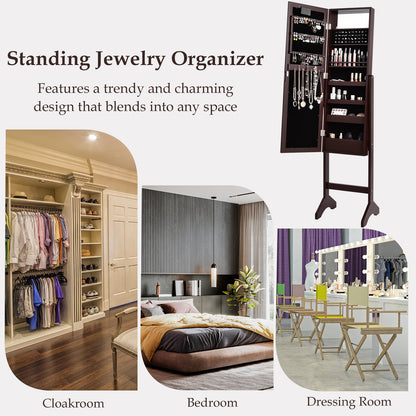 Mirrored Jewelry Cabinet Armoire Organizer, Brown Jewelry Armoires at Gallery Canada