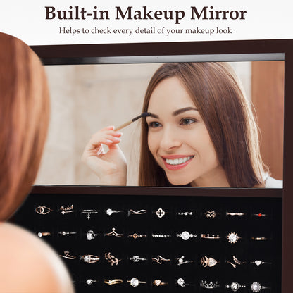 Mirrored Jewelry Cabinet Armoire Organizer, Brown Jewelry Armoires at Gallery Canada