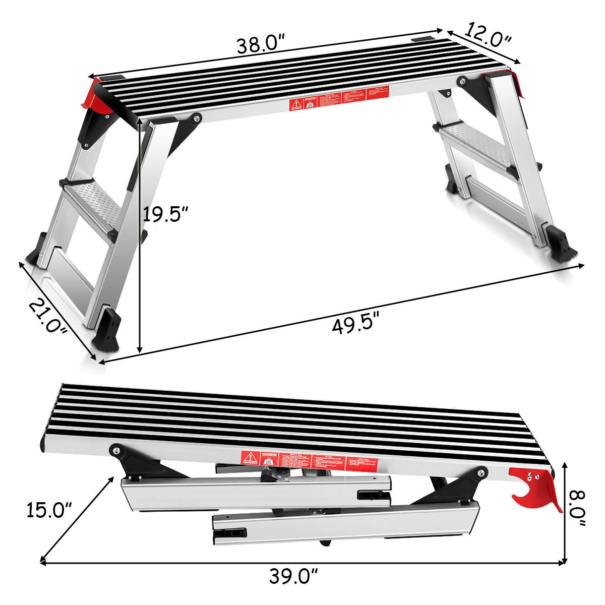 Aluminum Folding Non-Slip Drywall Step Stool Ladder, 330 lbs Kitchen Tools at Gallery Canada