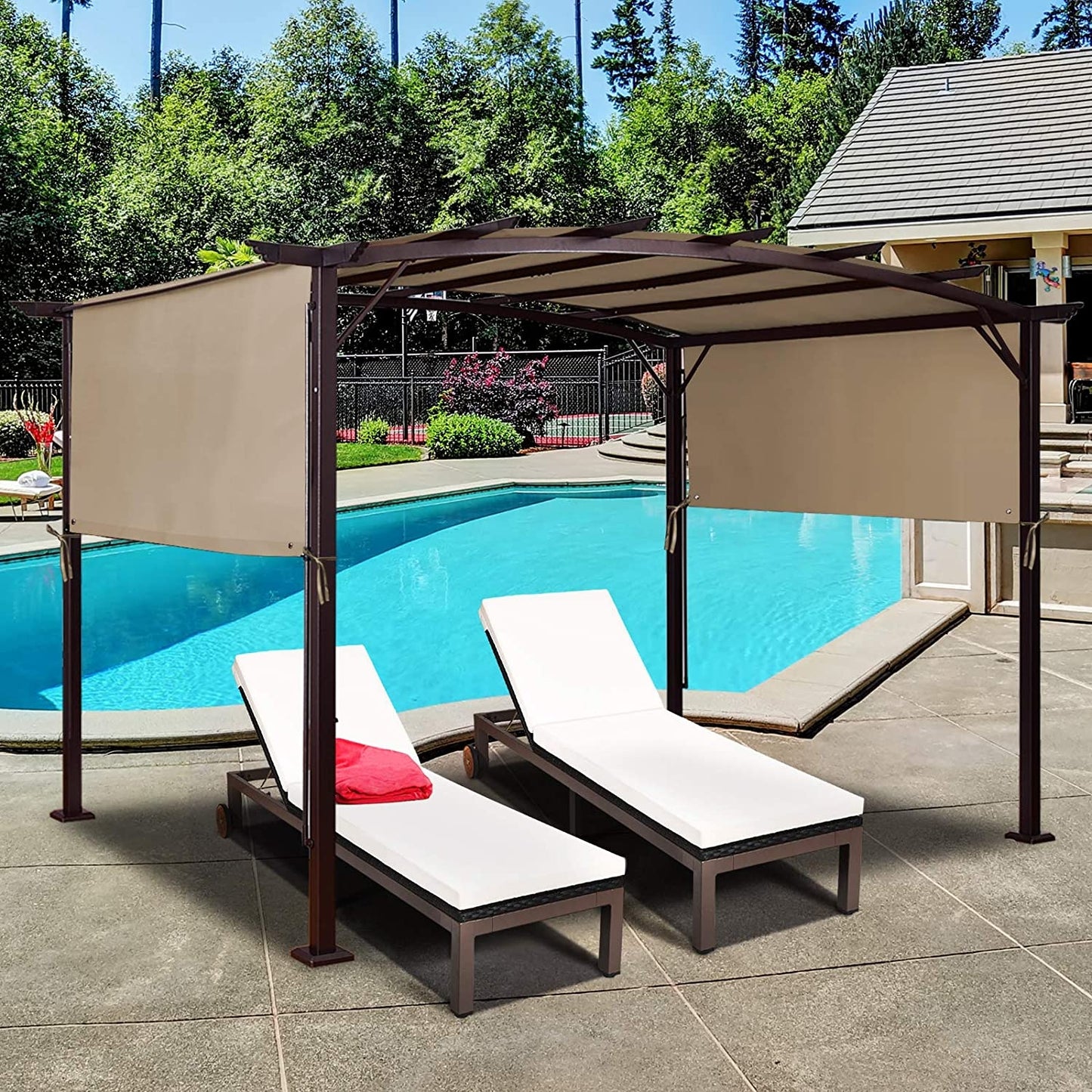 6.7 x 17 Feet Pergola Replacement Canopy Cover Outdoor Shades at Gallery Canada