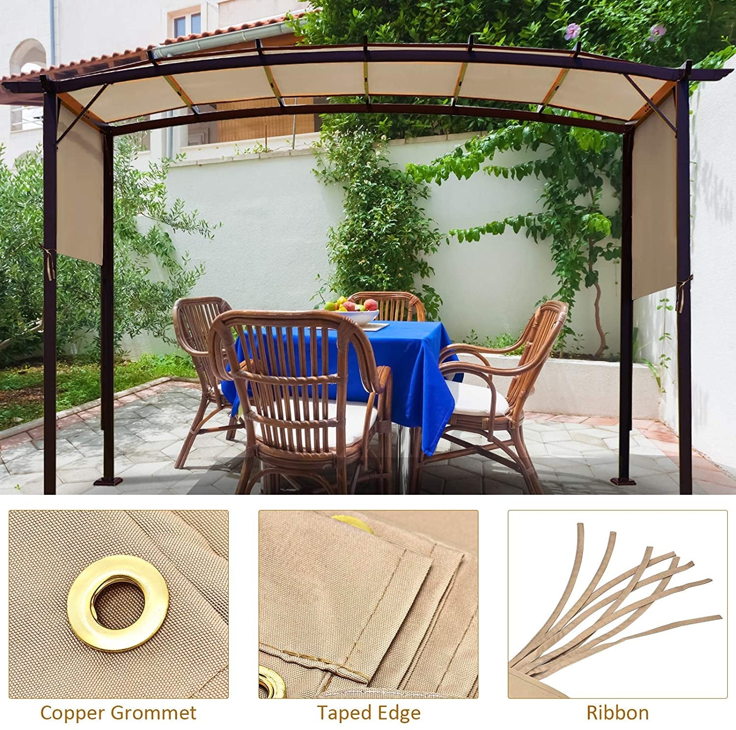 6.7 x 17 Feet Pergola Replacement Canopy Cover Outdoor Shades at Gallery Canada