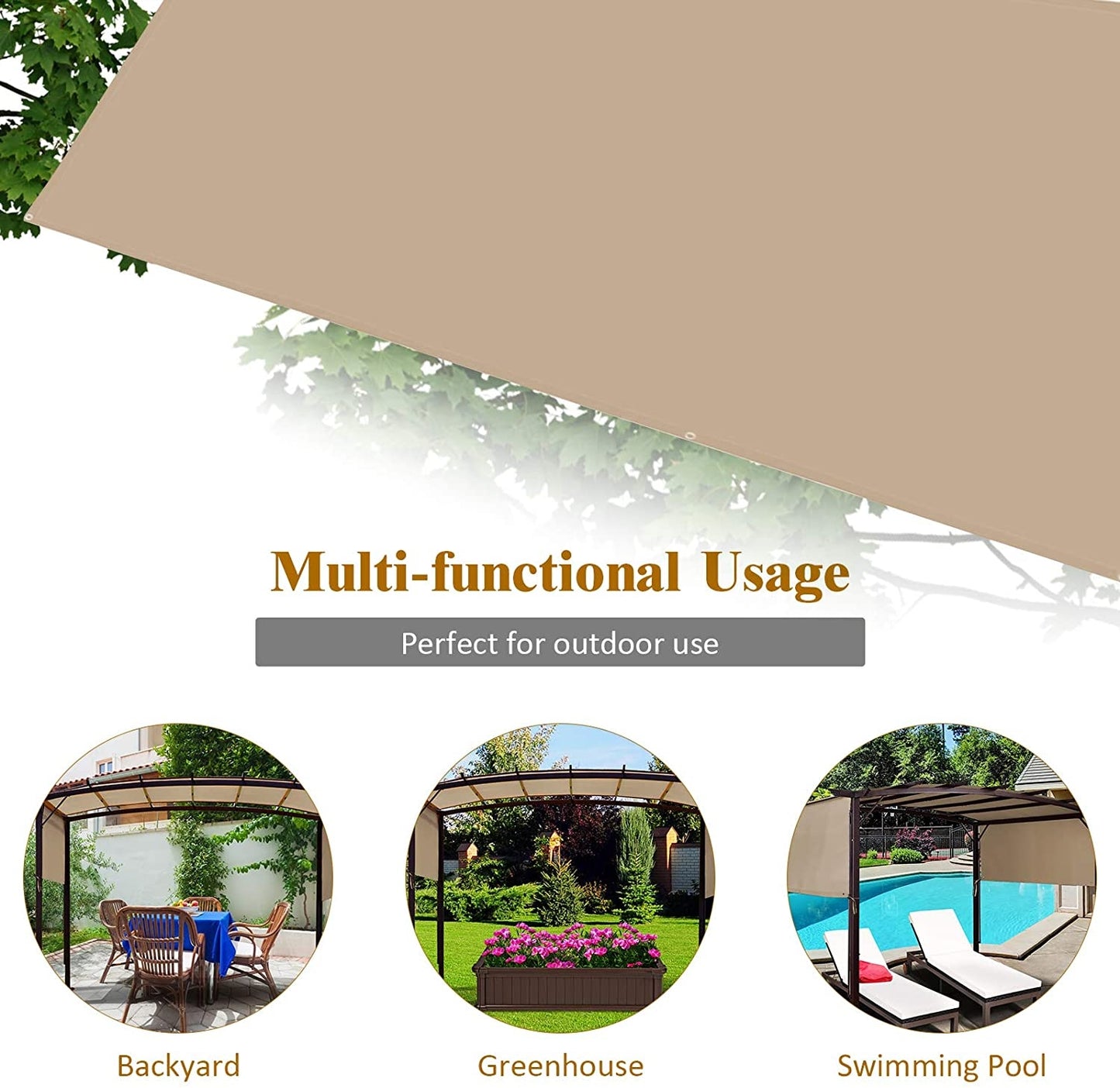 6.7 x 17 Feet Pergola Replacement Canopy Cover Outdoor Shades at Gallery Canada