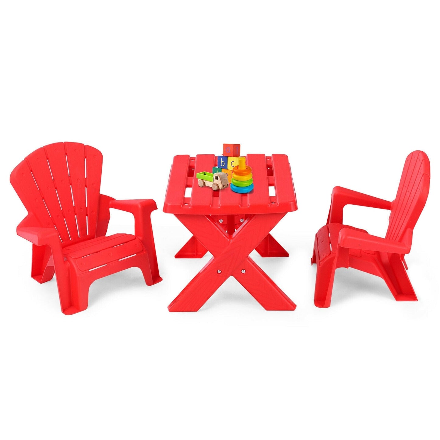3-Piece Plastic Play Table Chair Set, Red Kids Table & Chair Sets Red at Gallery Canada