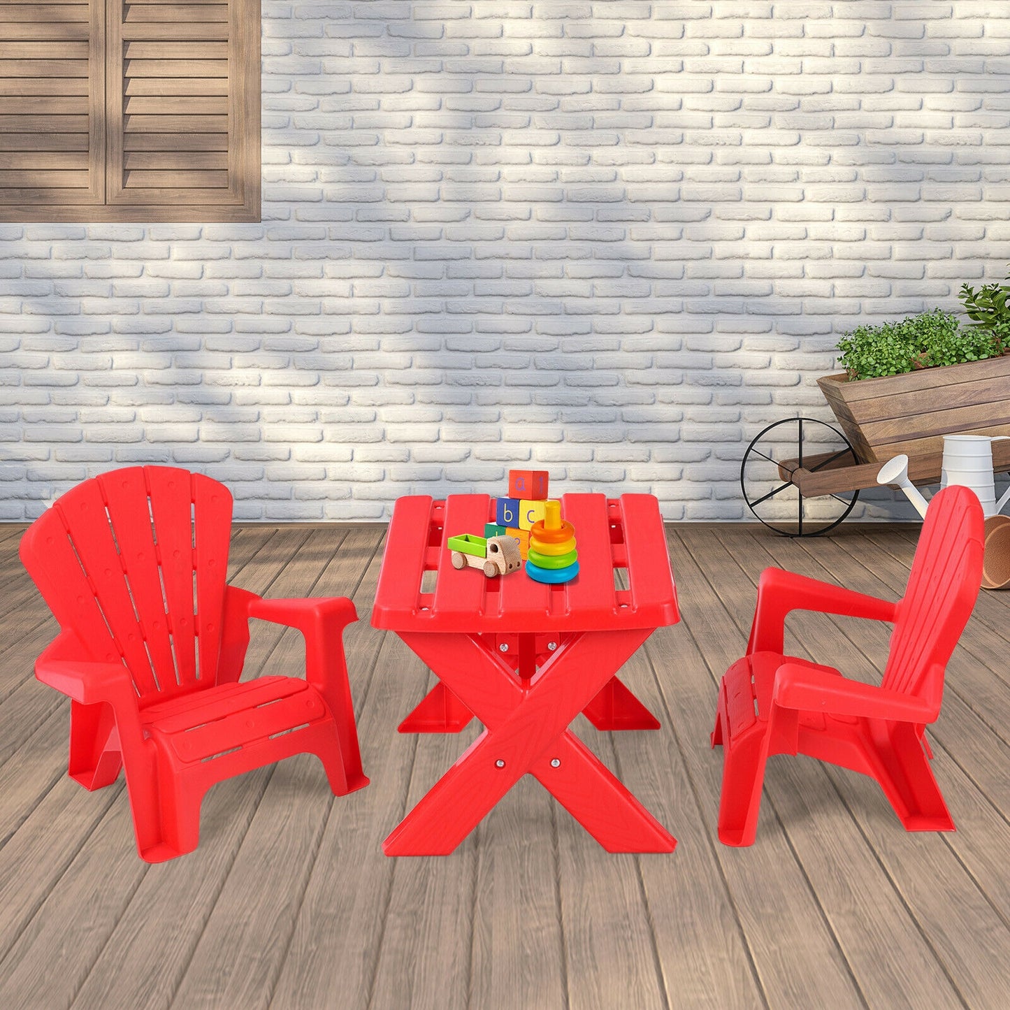 3-Piece Plastic Play Table Chair Set, Red Kids Table & Chair Sets at Gallery Canada