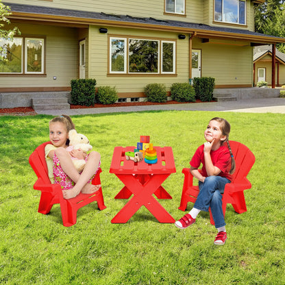 3-Piece Plastic Play Table Chair Set, Red Kids Table & Chair Sets at Gallery Canada