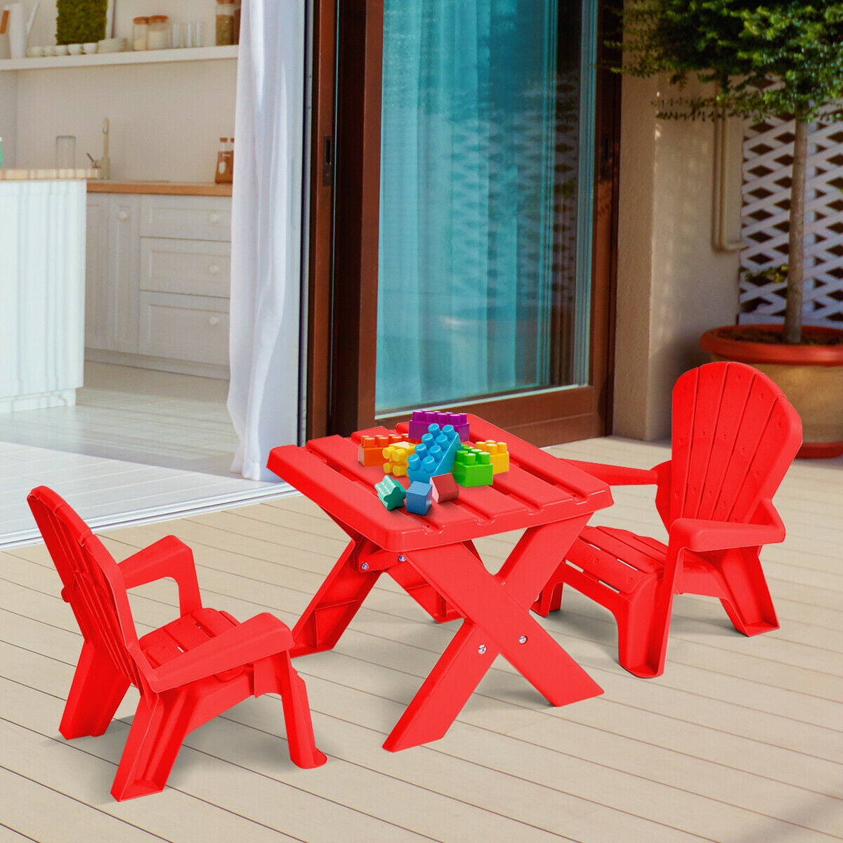 3-Piece Plastic Play Table Chair Set, Red Kids Table & Chair Sets at Gallery Canada