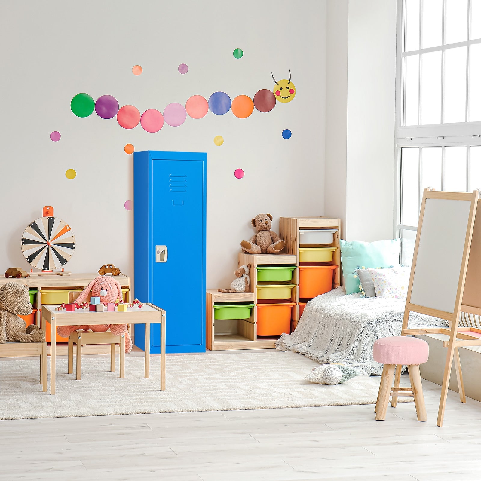 48 Inch Children Single Tier Metal Locker, Blue Kids Storage at Gallery Canada