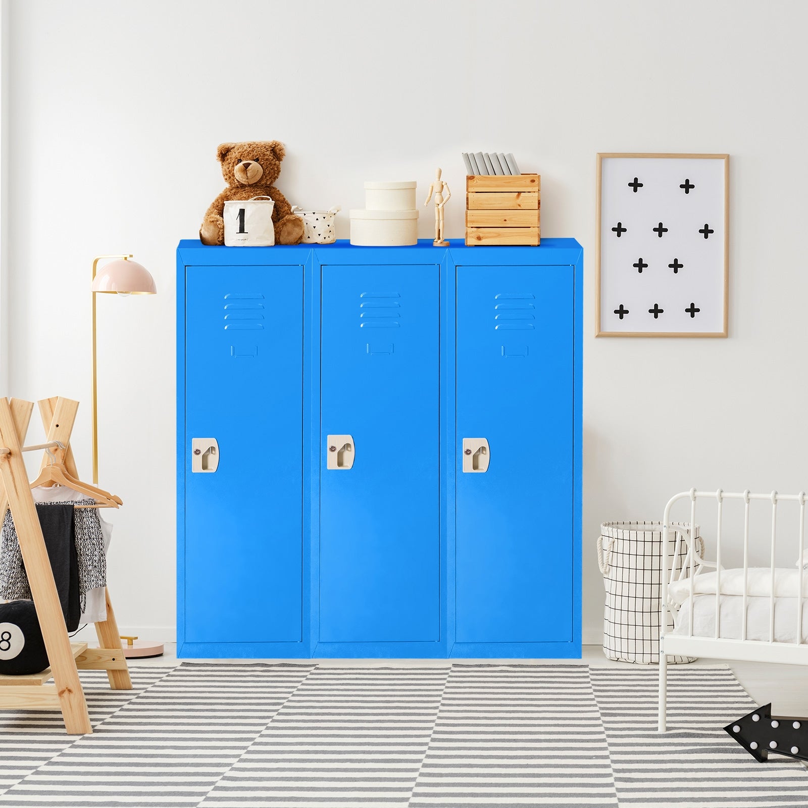 48 Inch Children Single Tier Metal Locker, Blue Kids Storage at Gallery Canada