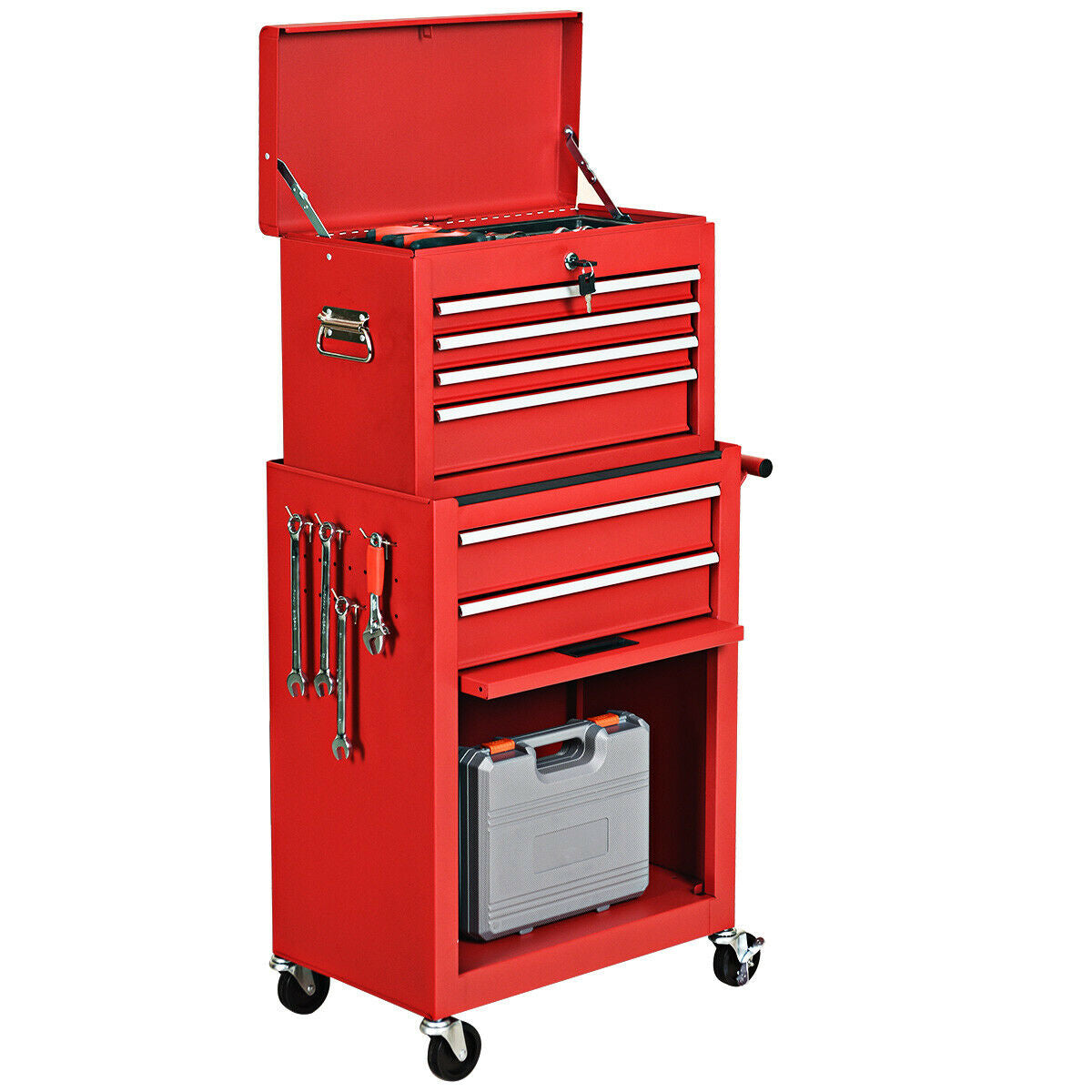Rolling Cabinet Storage Chest, Toolbox Organizer, Red Garages at Gallery Canada
