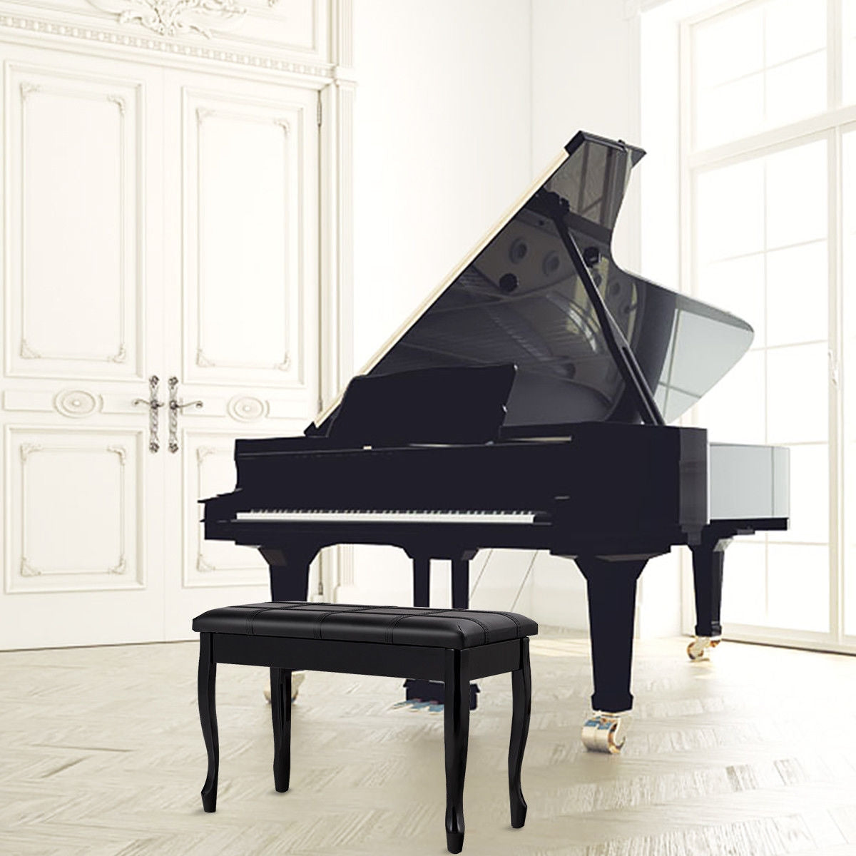 Solid Wood Piano Bench With Storage, Black Pianos & Keyboards at Gallery Canada