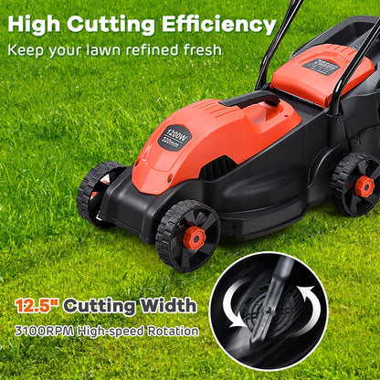 13 Inch Electric Push Lawn Mower With Grass Bag, Red Garden Tools at Gallery Canada