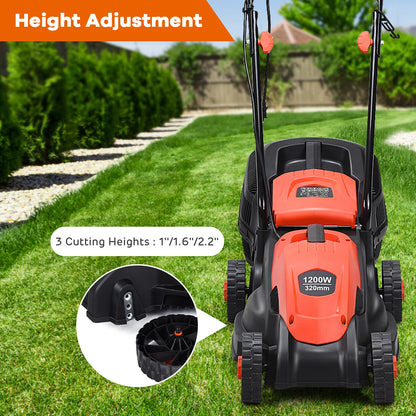 13 Inch Electric Push Lawn Mower With Grass Bag, Red Garden Tools at Gallery Canada