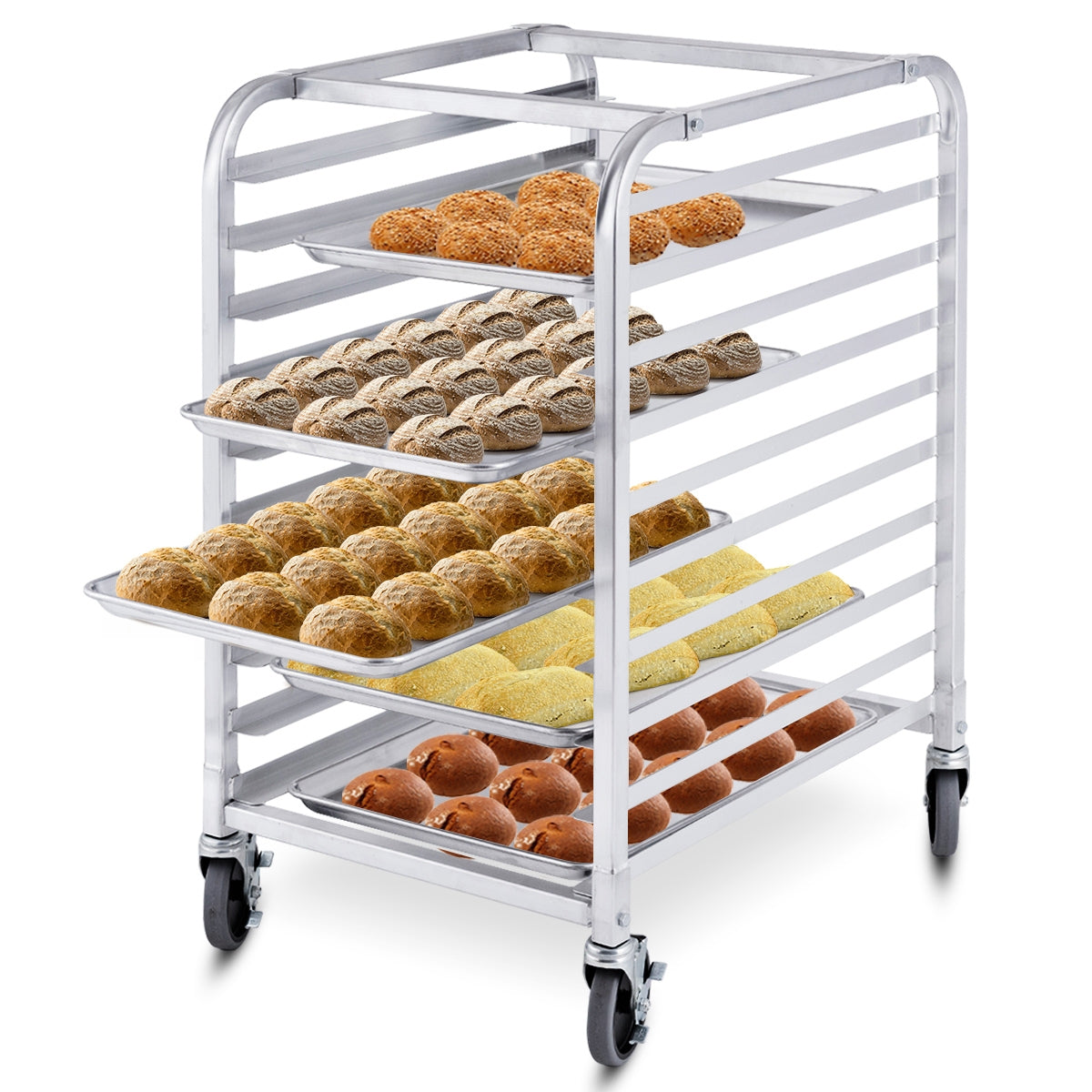10 Sheets Aluminum Rolling Pan Rack, Silver Baker's Racks at Gallery Canada
