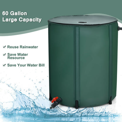 60 Gallon Collapsible Rain Barrel, Water Collector, Green Watering & Irrigation at Gallery Canada