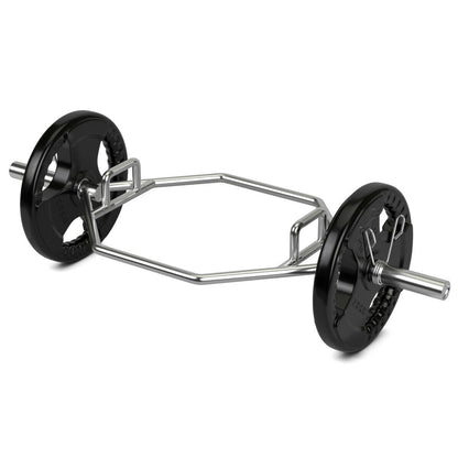 56 Inch Olympic Hexagon Deadlift Trap Bar, Silver Benches Racks & Bars Silver at Gallery Canada