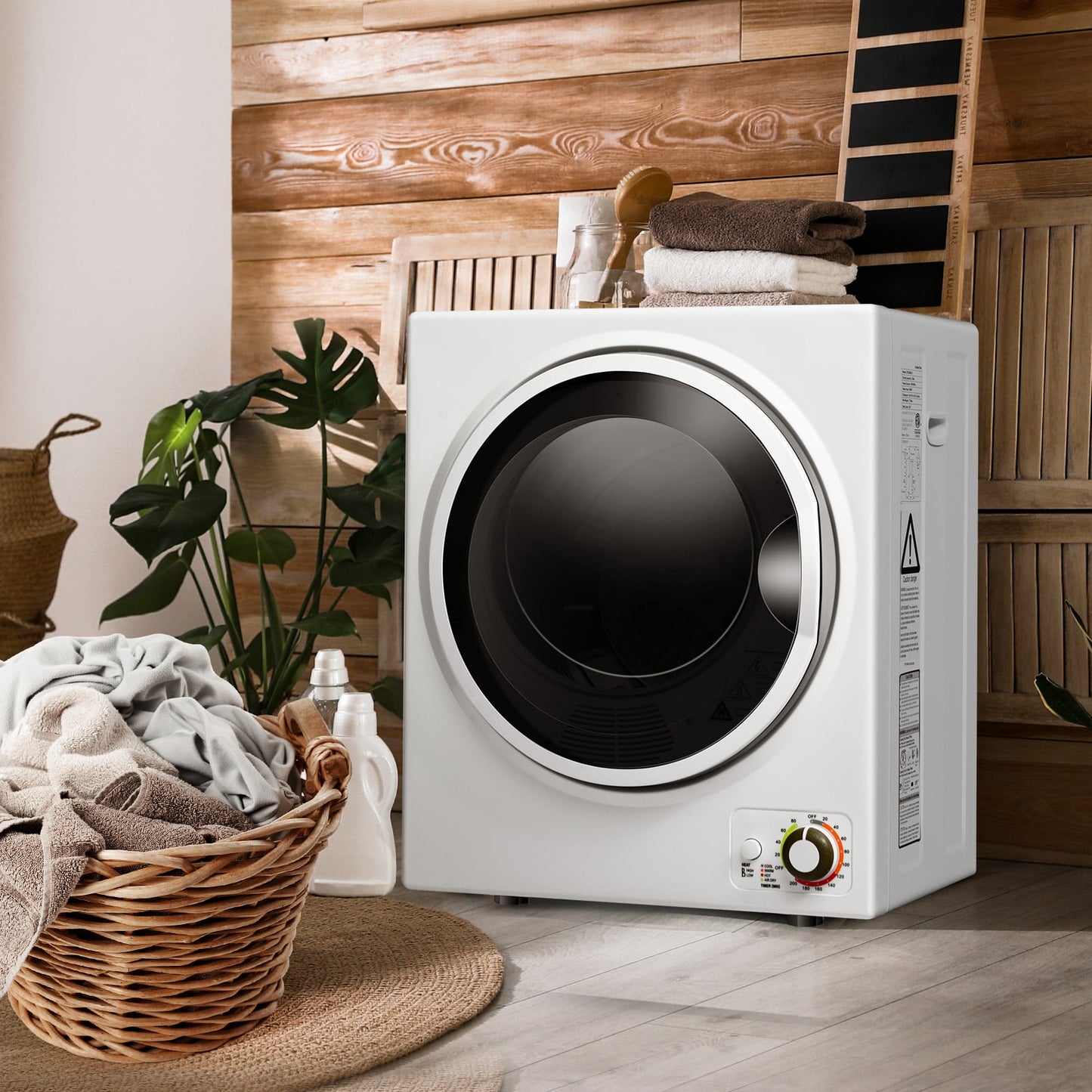 1.5 Cu.ft Clothes Dryer, Stainless Steel Wall Mount, White Dryers at Gallery Canada
