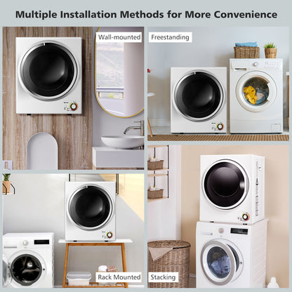 1.5 Cu.ft Clothes Dryer, Stainless Steel Wall Mount, White Dryers at Gallery Canada