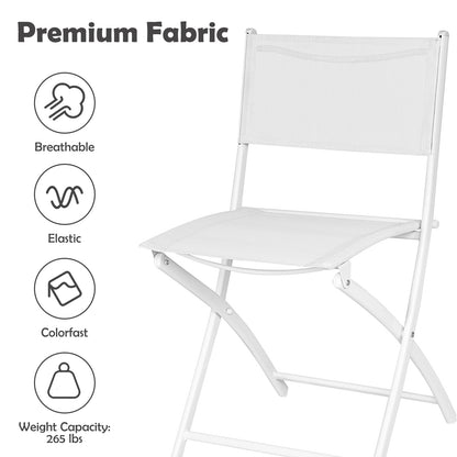 3 Piece Patio Folding Bistro Set, White Patio Conversation Sets at Gallery Canada