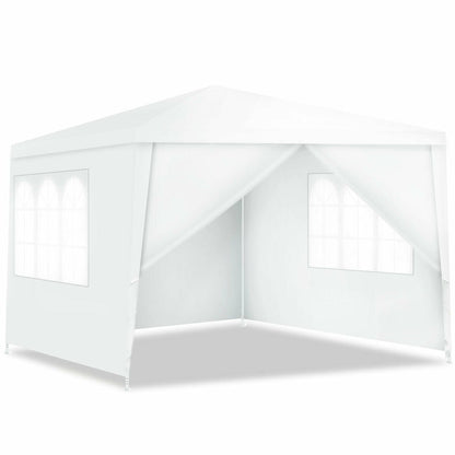 10 x 10 Feet Outdoor Side Walls Canopy Tent with 4 Removable Sidewalls, White Canopies White at Gallery Canada