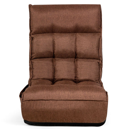 4-Position Adjustable Floor Chair Folding Lazy Sofa, Coffee Living Room at Gallery Canada