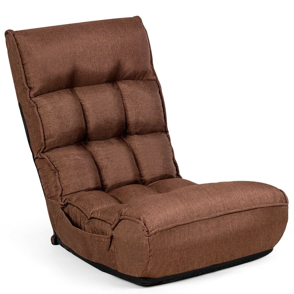4-Position Adjustable Floor Chair Folding Lazy Sofa, Coffee Living Room at Gallery Canada