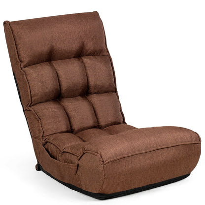 4-Position Adjustable Floor Chair Folding Lazy Sofa, Coffee Living Room at Gallery Canada