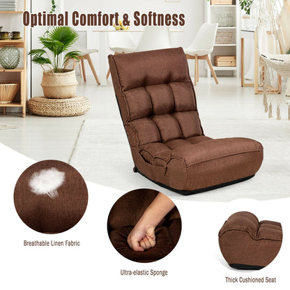 4-Position Adjustable Floor Chair Folding Lazy Sofa, Coffee Living Room at Gallery Canada