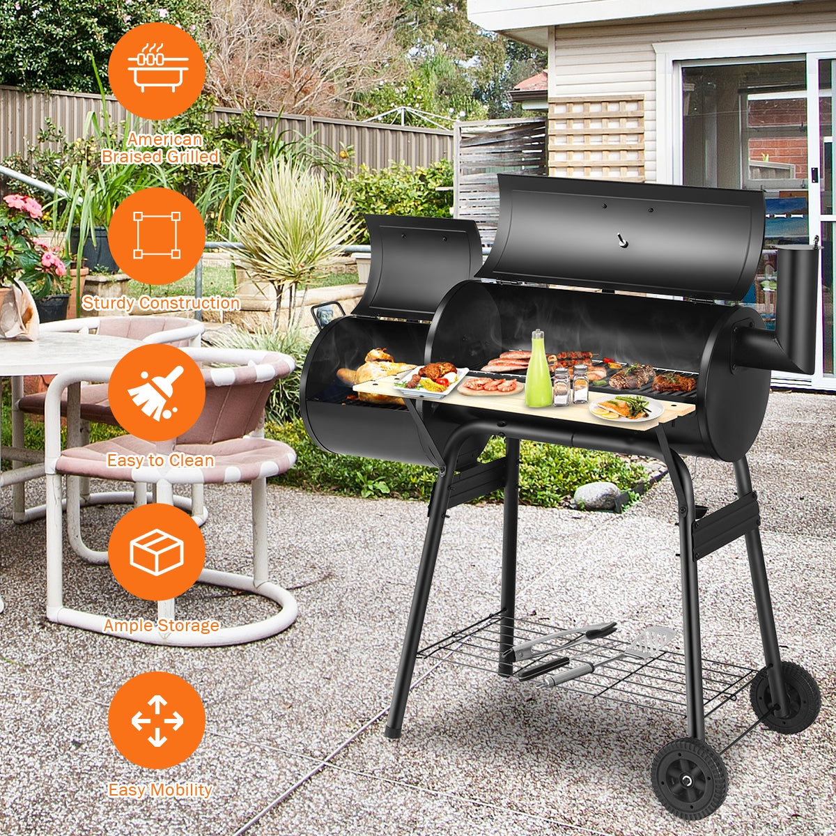 Outdoor BBQ Grill Barbecue Pit, Black Outdoor Grills at Gallery Canada
