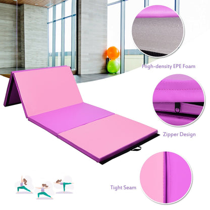 4 Feet x 10 Feet Thick Folding Panel Gymnastics Mat, Pink Purple Yoga & Gym Mats at Gallery Canada