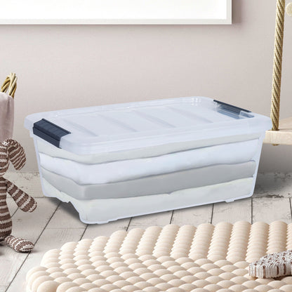 12 Pack 156 Quart Latch Stack Storage Tubs, Transparent Clothing & Closet Storage at Gallery Canada