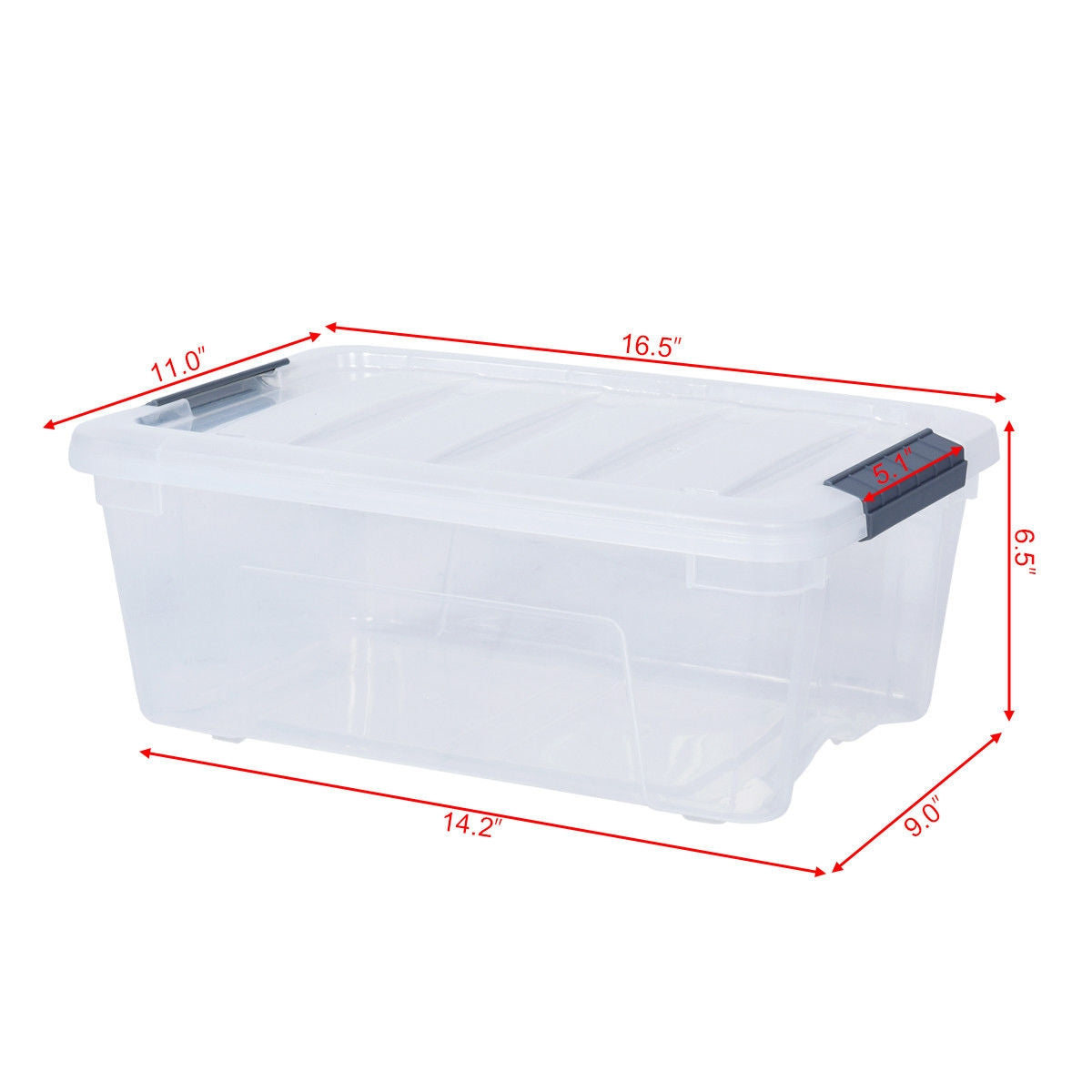 12 Pack 156 Quart Latch Stack Storage Tubs, Transparent Clothing & Closet Storage at Gallery Canada
