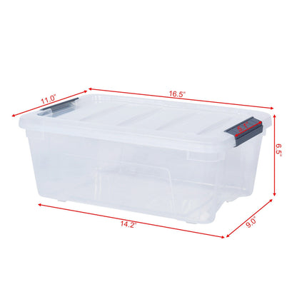 12 Pack 156 Quart Latch Stack Storage Tubs, Transparent Clothing & Closet Storage at Gallery Canada