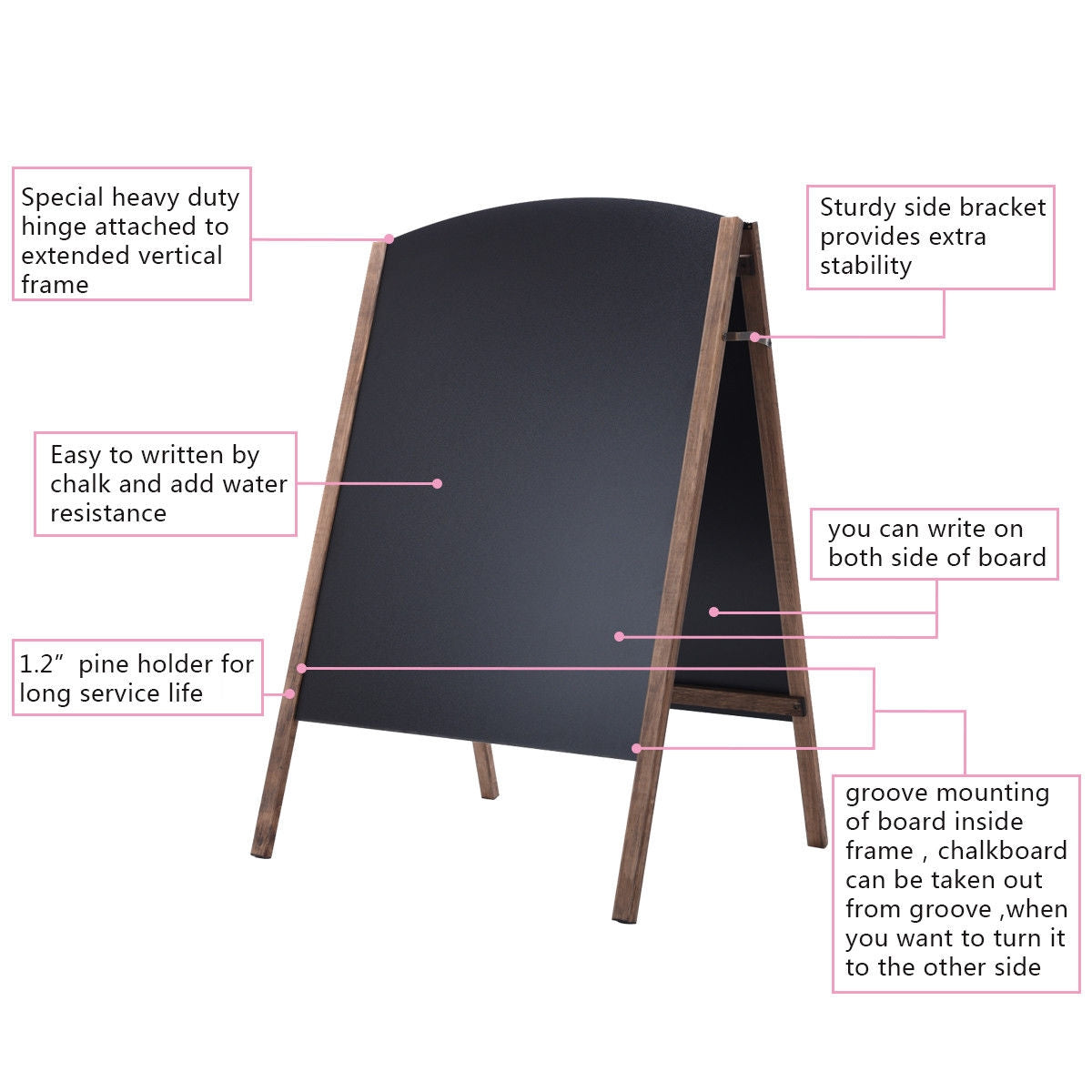 40 Inch Wood A-Frame Sidewalk Wedding Chalkboard, Black Outdoor Decor at Gallery Canada