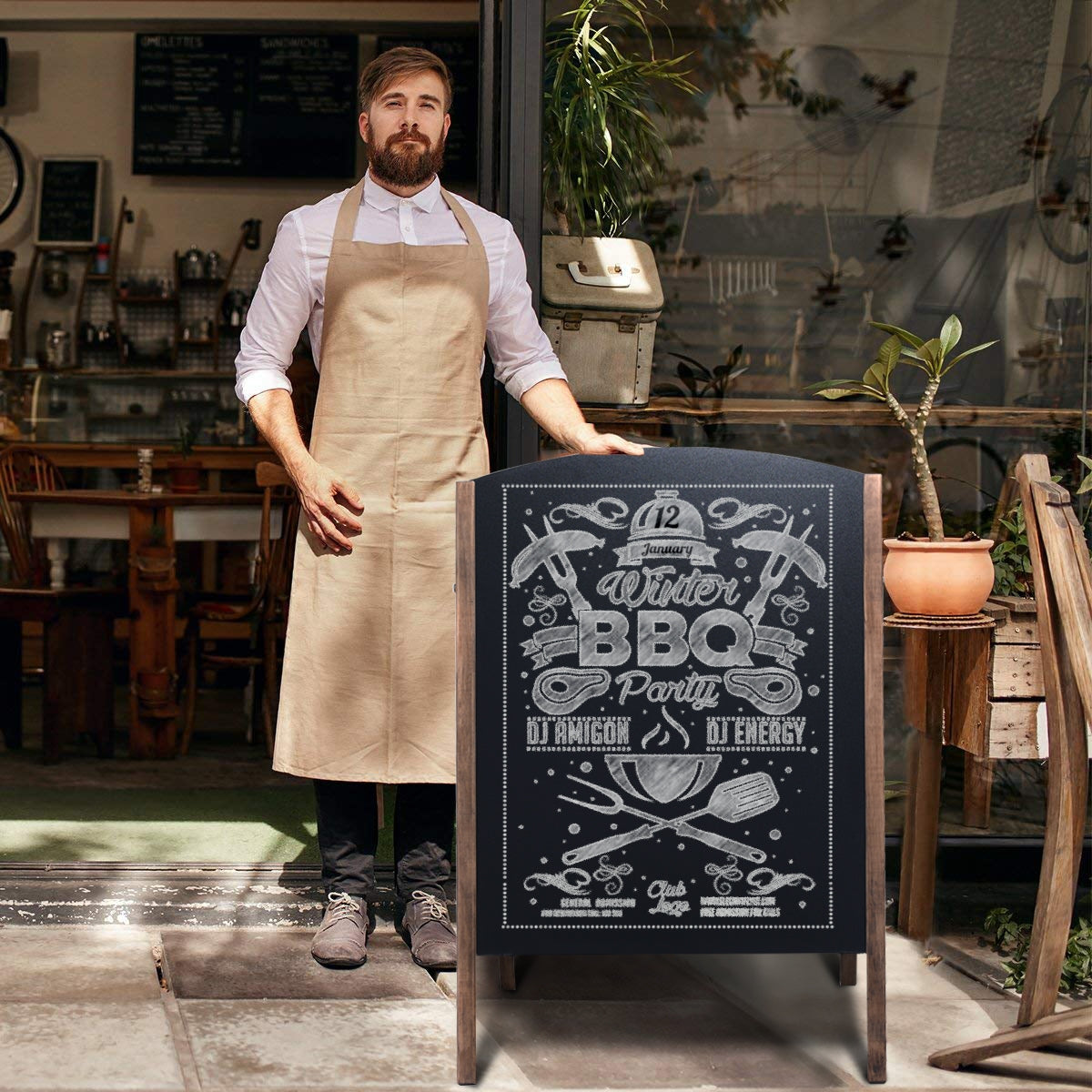 40 Inch Wood A-Frame Sidewalk Wedding Chalkboard, Black Outdoor Decor at Gallery Canada