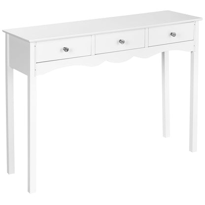 Side Sofa Table With Storage, 3 Drawers, White Console Tables at Gallery Canada
