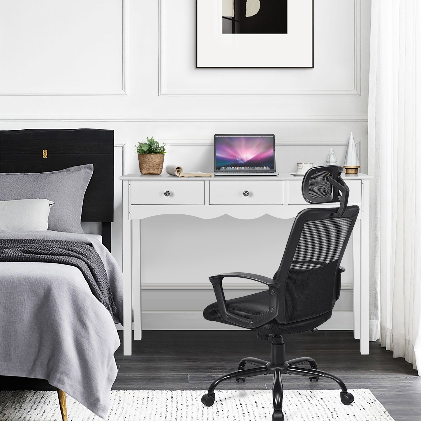 Side Sofa Table With Storage, 3 Drawers, White Console Tables at Gallery Canada