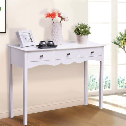 Side Sofa Table With Storage, 3 Drawers, White Console Tables at Gallery Canada