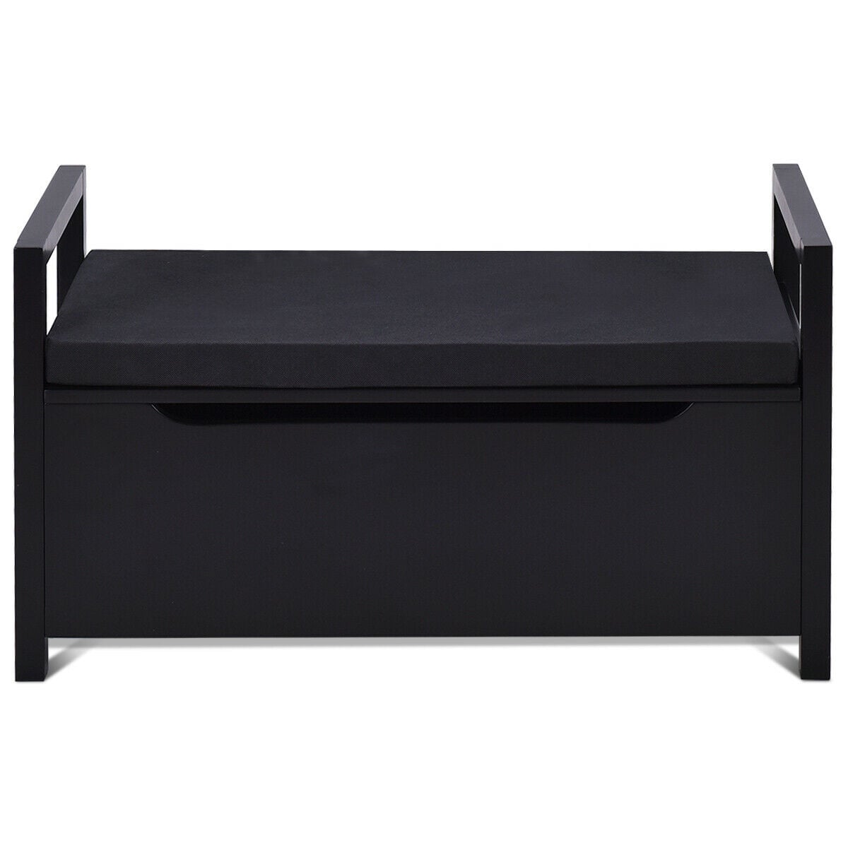Shoe Storage Bench, 34.5 ×15.5 ×19.5 Inch, With Cushion Seat, Black Shoe Racks & Storage Benches at Gallery Canada