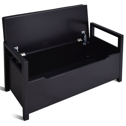 Shoe Storage Bench, 34.5 ×15.5 ×19.5 Inch, With Cushion Seat, Black Shoe Racks & Storage Benches at Gallery Canada