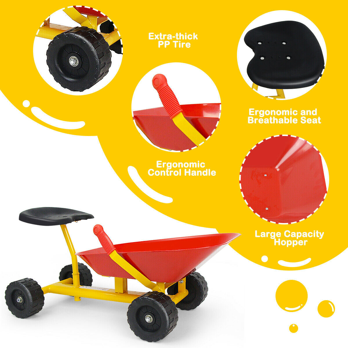 8 Inch Heavy Duty Kids Ride-On Sand Dumper, Red Sandboxes at Gallery Canada