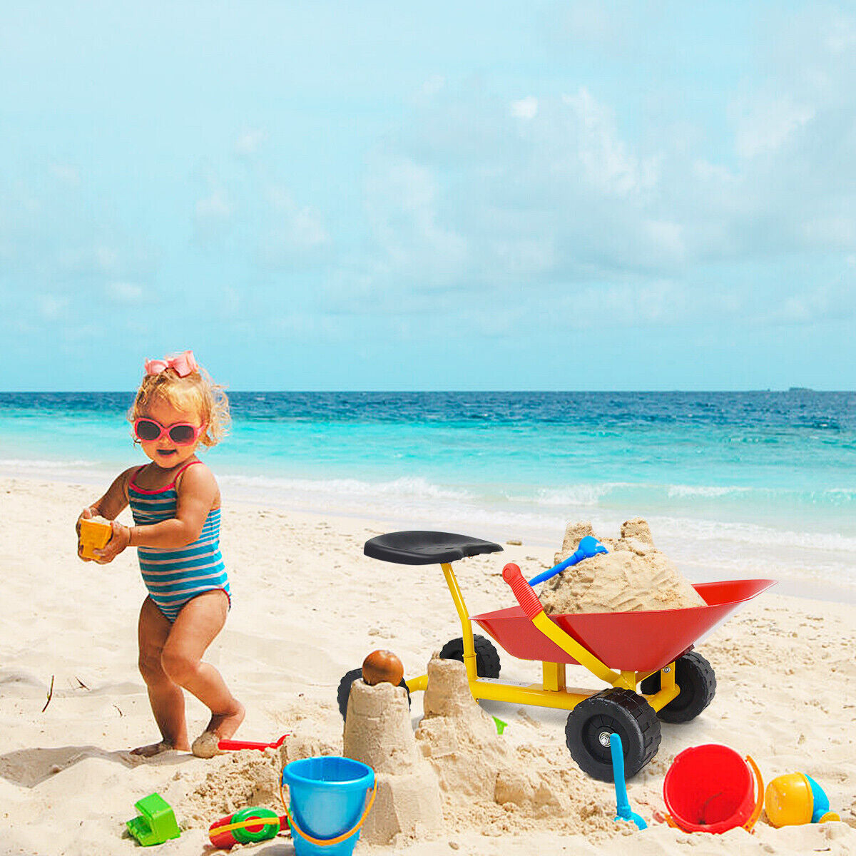 8 Inch Heavy Duty Kids Ride-On Sand Dumper, Red Sandboxes at Gallery Canada