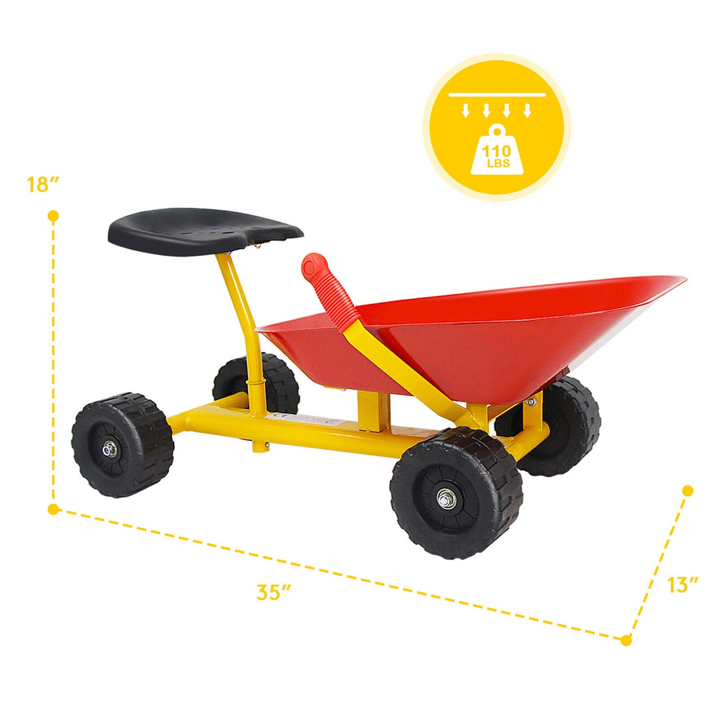8 Inch Heavy Duty Kids Ride-On Sand Dumper, Red Sandboxes at Gallery Canada