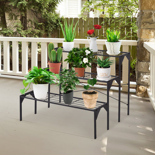3 Tier Metal Plant Stand, Heavy Duty Rack, Black Plant Stands Black at Gallery Canada