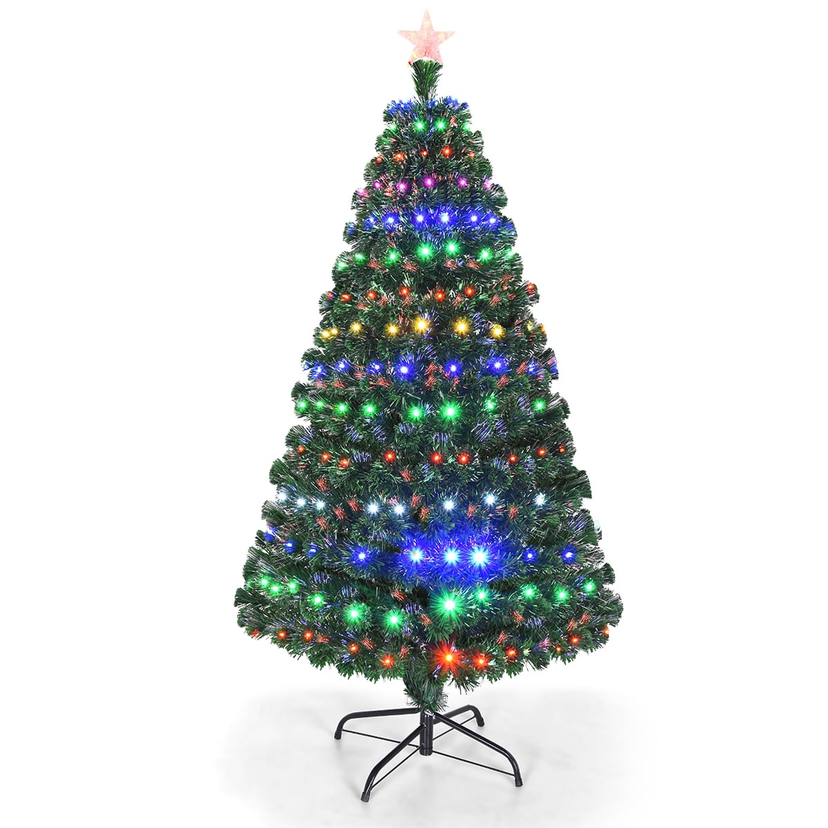 5 Feet/6 Feet/7 Feet Multicolor LED Fiber Optic Artificial Christmas Tree-5 Feet, Green Christmas Tree at Gallery Canada