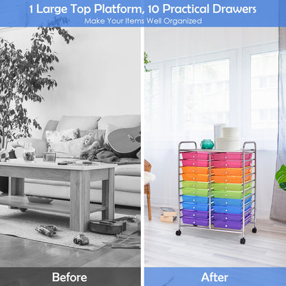 20 Drawers Storage Rolling Cart, Transparent, Multicolor File Cabinets at Gallery Canada