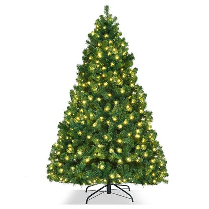 7 Ft PVC Artificial Christmas Tree With LED Lights, Green Christmas Tree Green at Gallery Canada